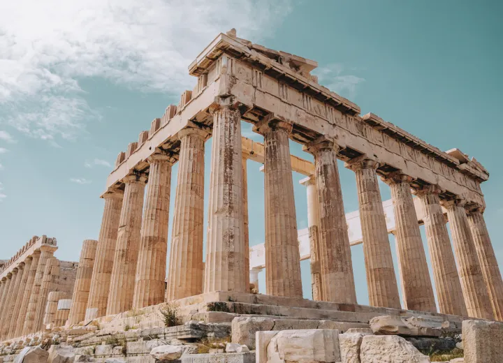 The Parthenon on the Acropolis in Athens in warm daylight